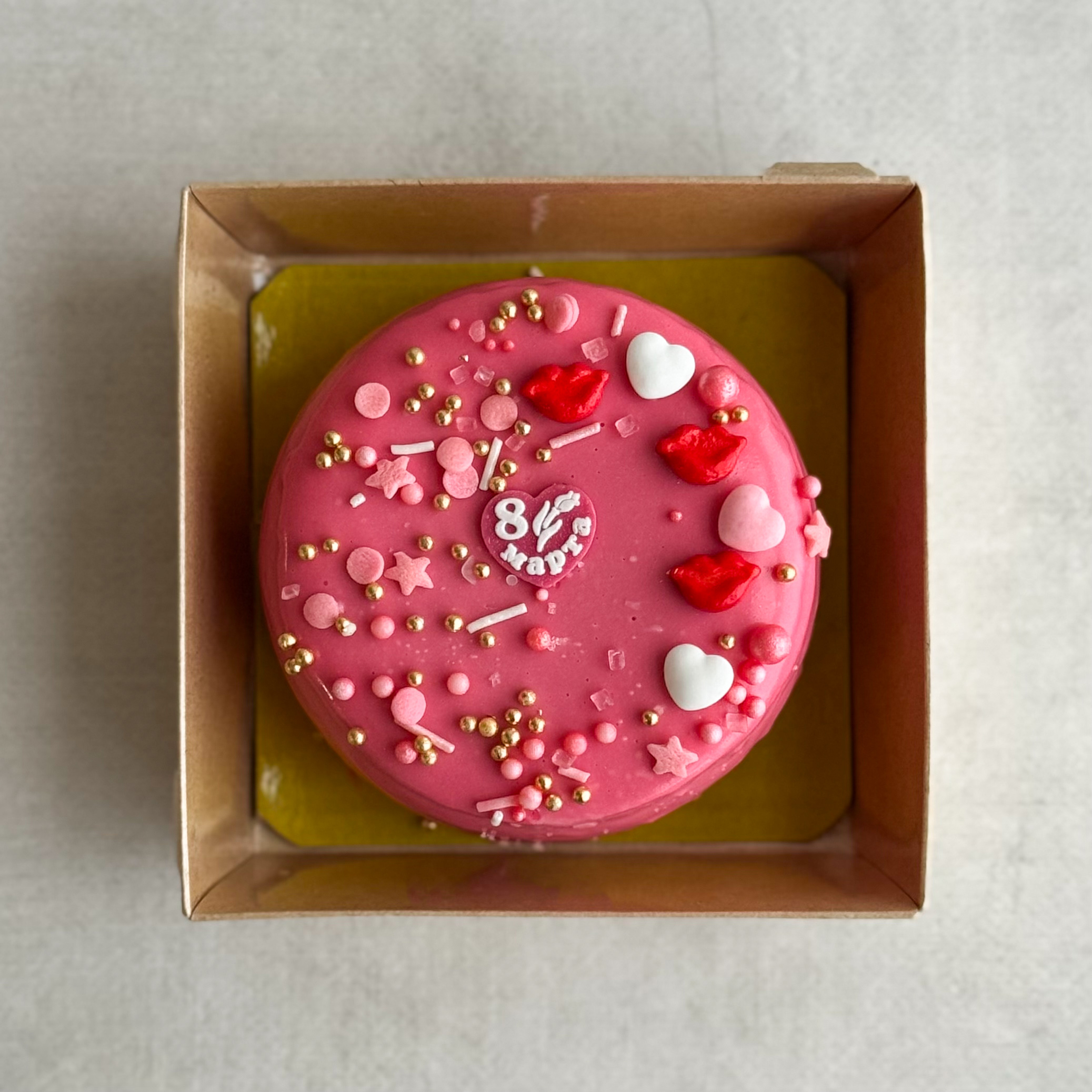 Бенто-торт ЧК брауни с карамелью (день влюблённых, 8 марта) в индивид.упаковке.  изображение 4