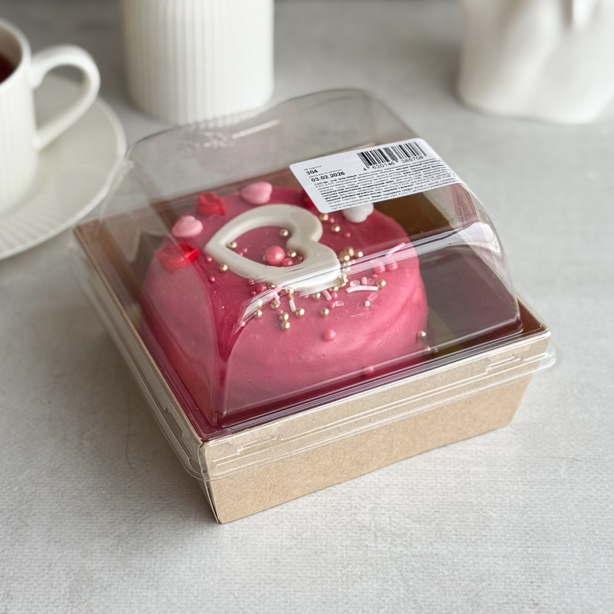 Бенто-торт ЧК «ONE TROPIC» (день влюблённых, 8 марта) в индивид.упаковке. Нежный чизкейк с начинкой из ананасового конфитюра с кусочками ананаса на тонкой песочной подложке в лимитированном дизайне. изображение 6