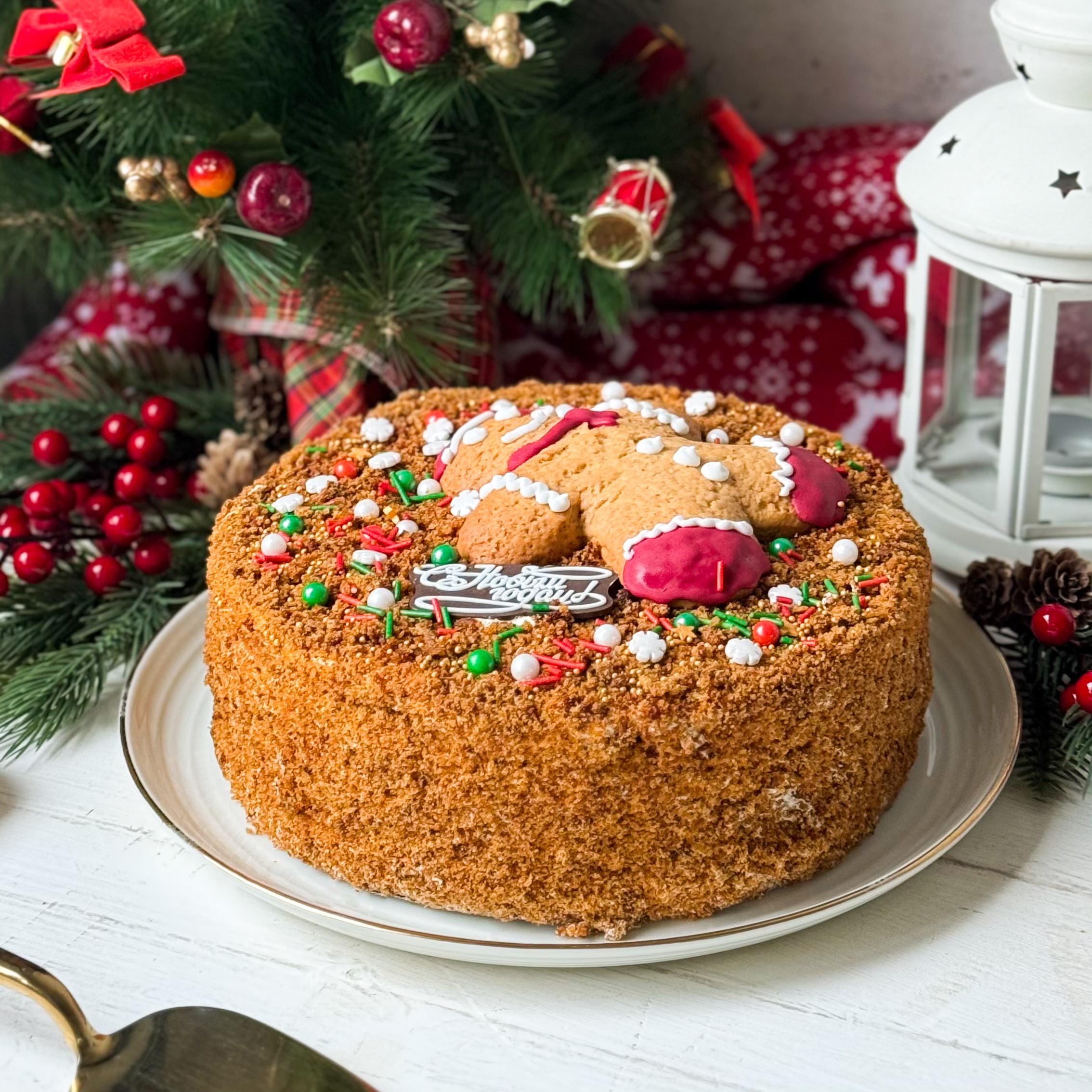 Торт Медовик 1,050 кг не резанный (НГ)  изображение 2