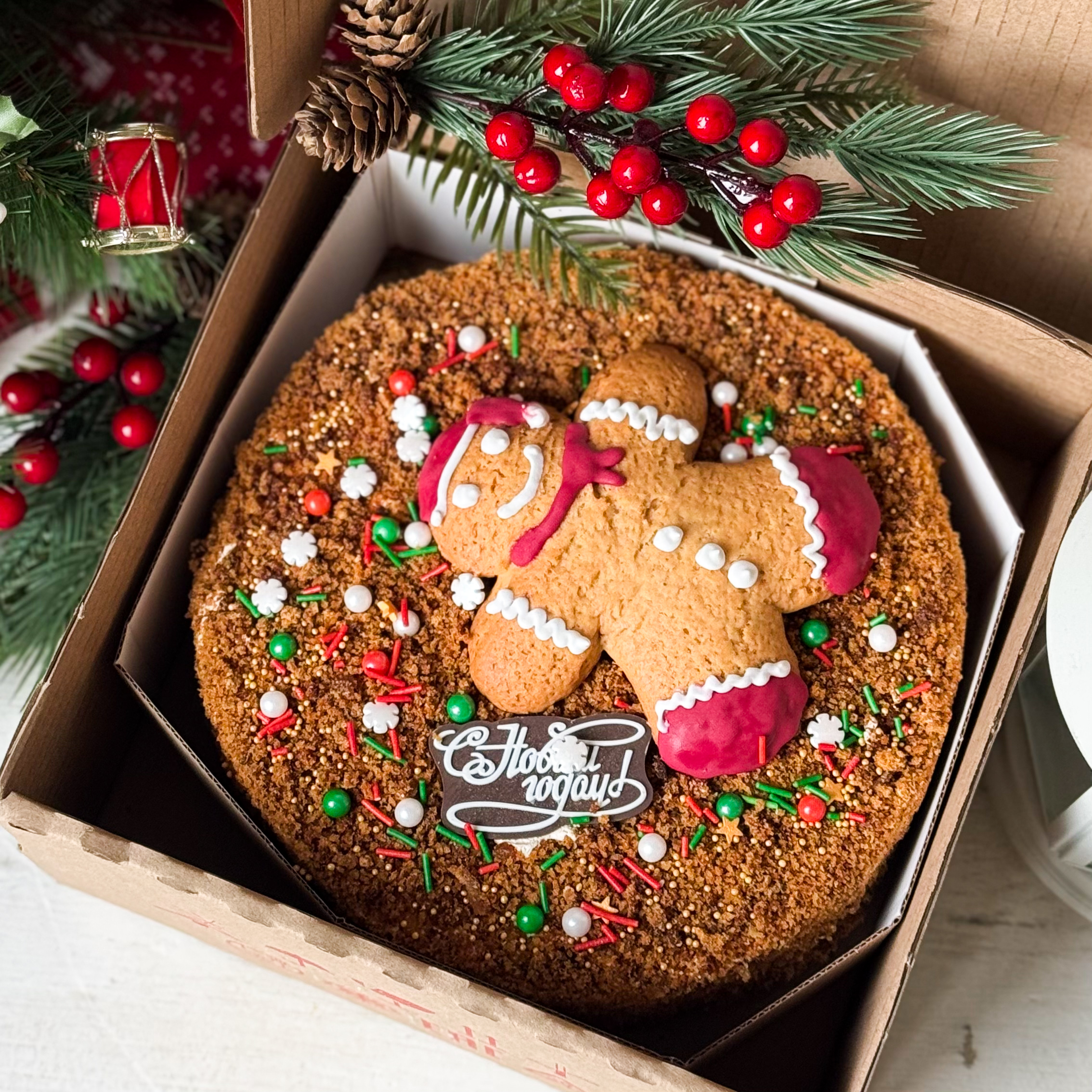 Торт Медовик 1,050 кг не резанный (НГ)  изображение 4