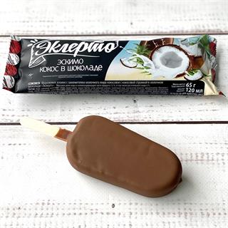 Эскимо кокосовое в шоколадной глазури с ЗМЖ