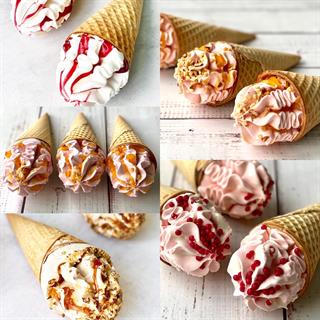 Ассорти мороженого рожок "Salwadore" 5 вкусов: инжир, грецкий орех, клубника со сливками, красный глинтвейн, малина-гранат